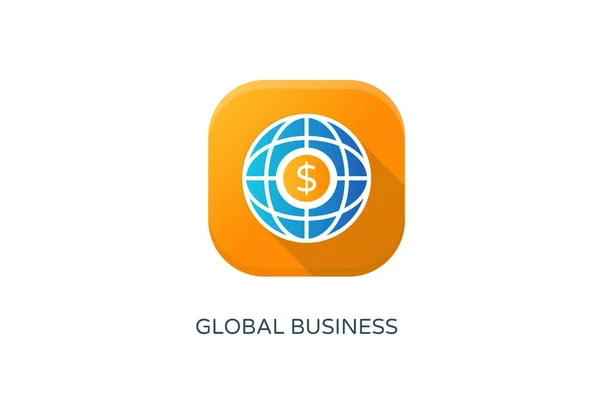 Global Business Icoon Vector Logotype — Stockvector