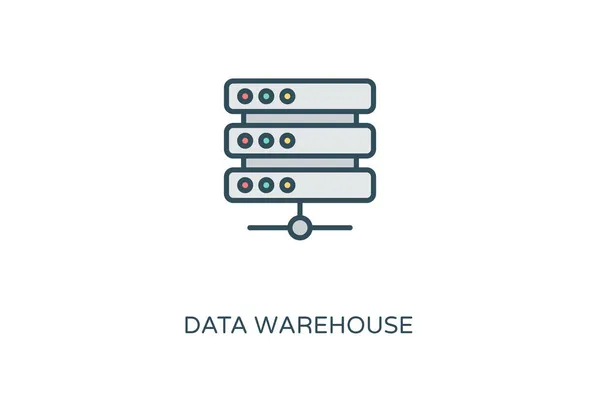 Icona Del Data Warehouse Nel Vettore Logotipo — Vettoriale Stock