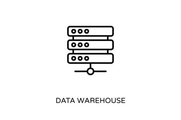 Icona Del Data Warehouse Nel Vettore Logotipo — Vettoriale Stock