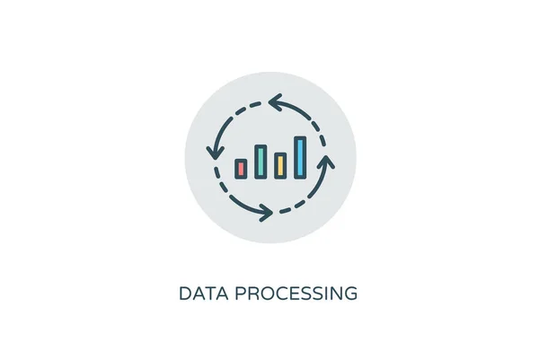 Ícone Processamento Dados Vetor Logotipo —  Vetores de Stock