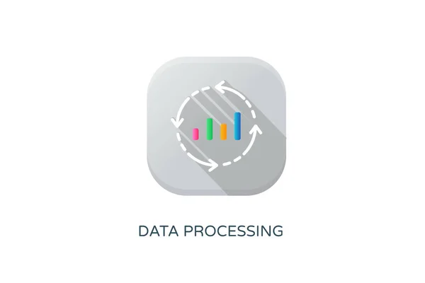 Icono Procesamiento Datos Vector Logotipo — Vector de stock