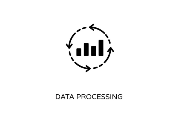Icono Procesamiento Datos Vector Logotipo — Vector de stock