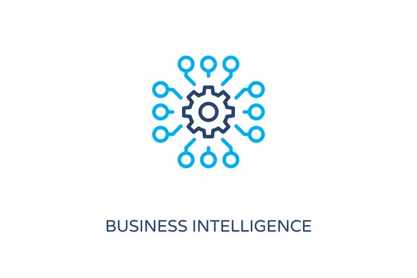 Business Intelligence Icon Vektor Logotyp — Stockvektor