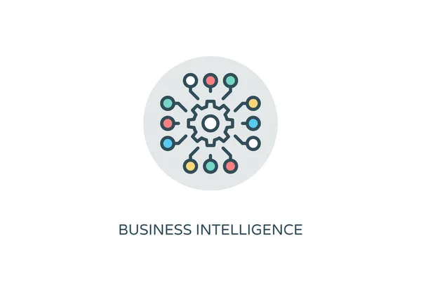 Business Intelligence Icon Vektor Logotyp — Stockvektor