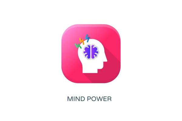 Icono Poder Mental Vector Logotipo — Vector de stock