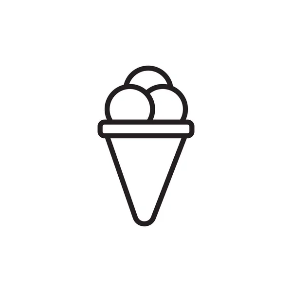 Ice Cream Ikonen Vektor Logotyp — Stock vektor
