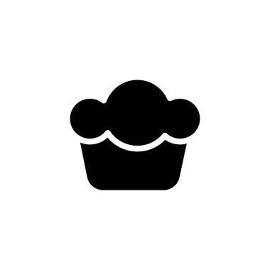 Cupcake simgesi vektörde. Logotype