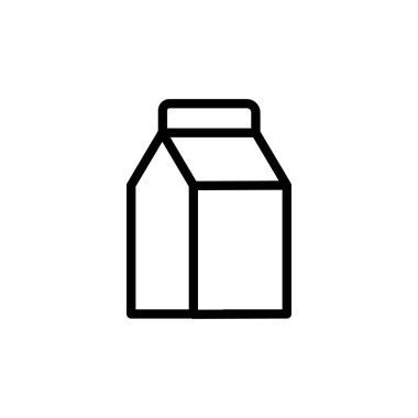 Süt Paketi simgesi vektörde. Logotype