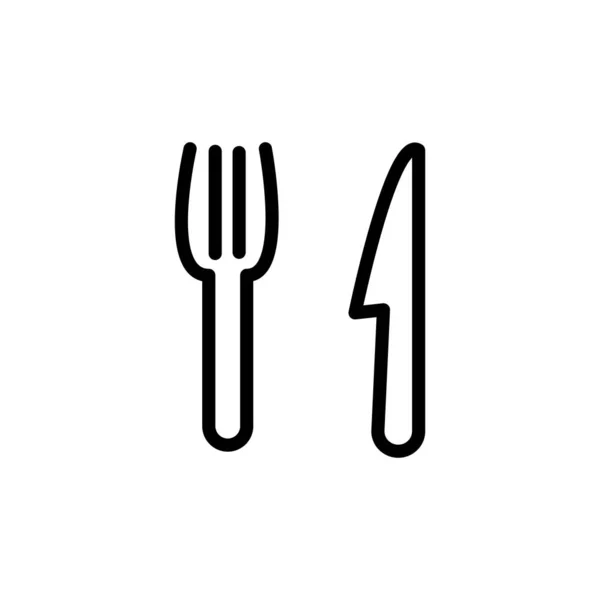 Fork Knife Icon Vector Logotype — Stock Vector