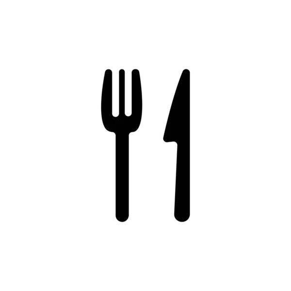 Gabel Und Messer Symbol Vektor Logotyp — Stockvektor