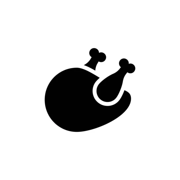 Hähnchenbraten Symbol Vektor Logotyp — Stockvektor