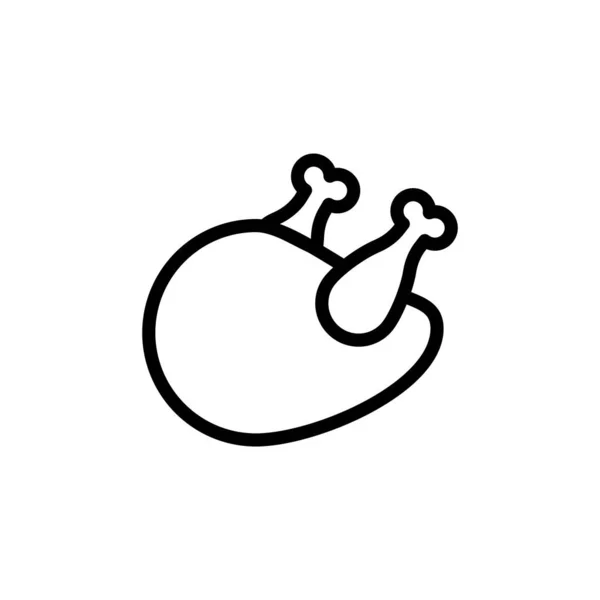 Kyckling Stekt Ikon Vektor Logotyp — Stock vektor