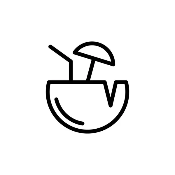 Ikona Kokosové Šťávy Vektoru Logotyp — Stockový vektor