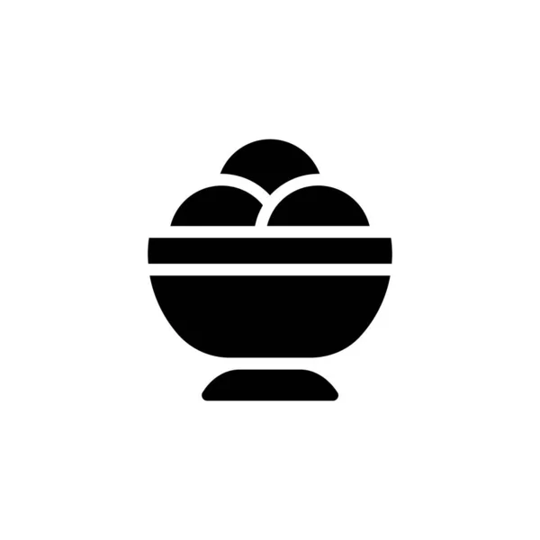 Snack Bowl Icono Vector Logotipo — Vector de stock