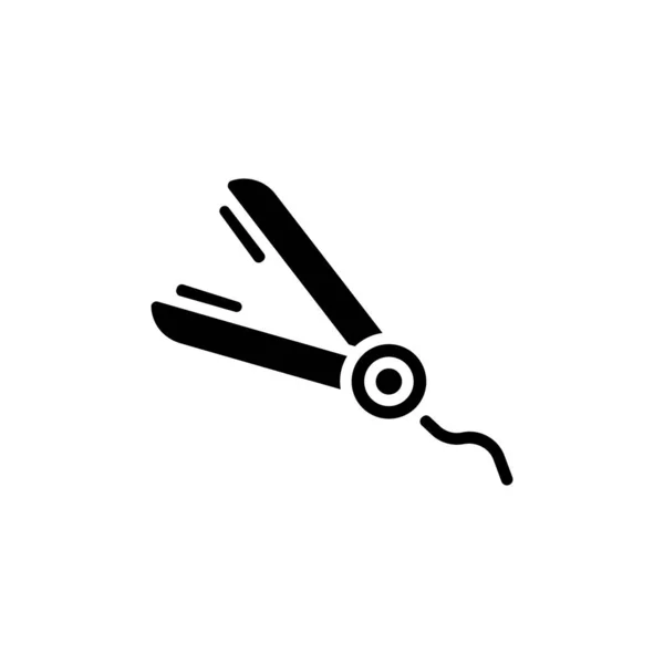 Eisen Für Haar Symbol Vektor Logotyp — Stockvektor
