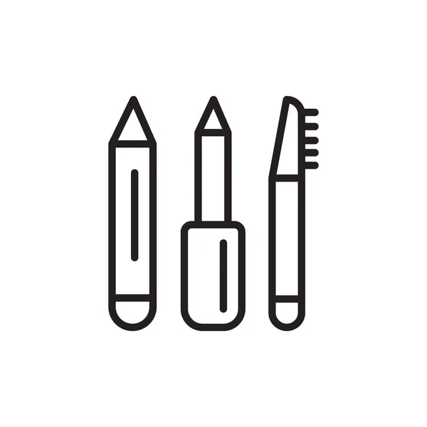 Eye Pencil Symbol Vektor Logotyp — Stockvektor