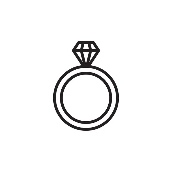 Icona Diamond Ring Nel Vettore Logotipo — Vettoriale Stock