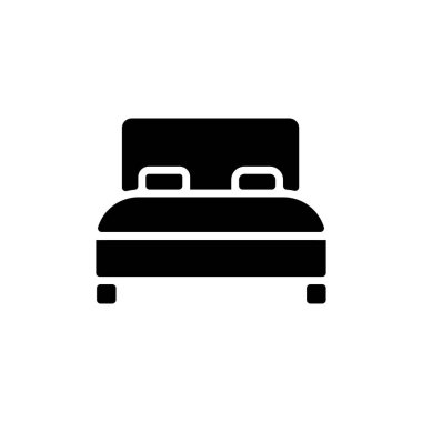 Yatak odası simgesi vektörde. Logotype
