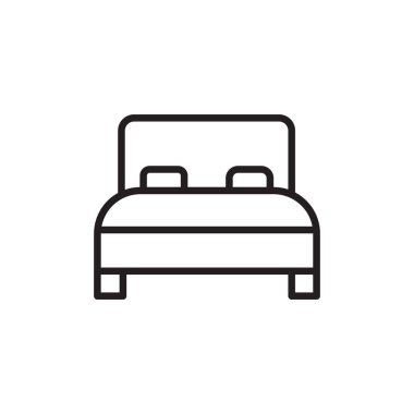 Yatak odası simgesi vektörde. Logotype