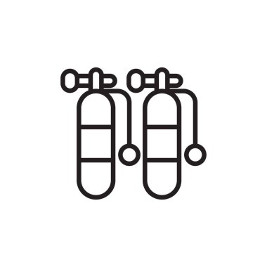 Dalış TANK simgesi vektörde. Logotype