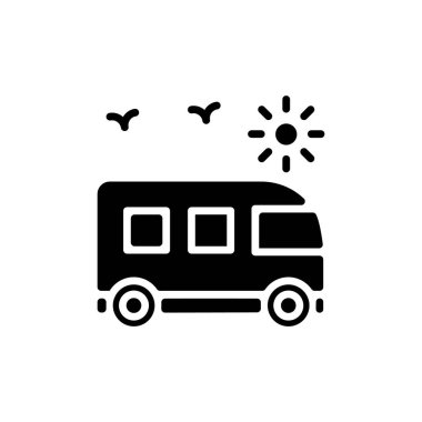 Vektör olarak tur otobüsü simgesi. Logotype