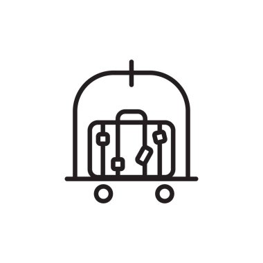 Vektör olarak bagaj TROLLEY simgesi. Logotype