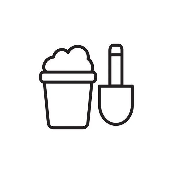 Sand Bucket Icono Vector Logotipo — Vector de stock