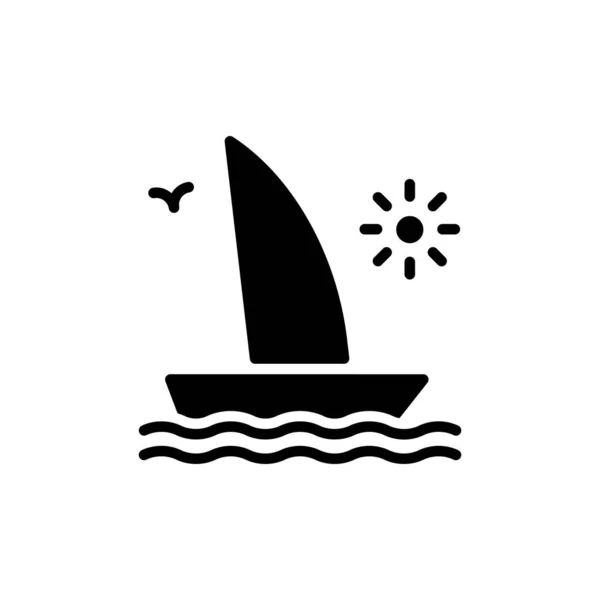 Yacht Ikon Vektorban Logotípus — Stock Vector