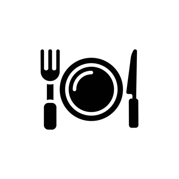 Lunch Symbol Vektor Logotyp — Stockvektor
