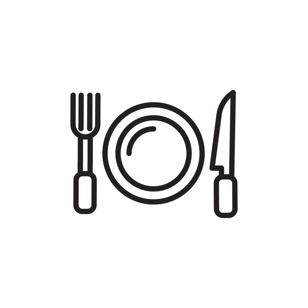 Lunch Symbol Vektor Logotyp — Stockvektor