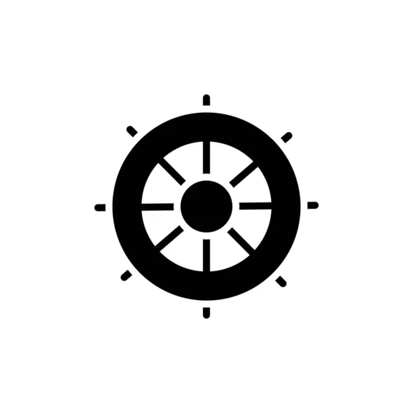 Boat Steering Icono Vector Logotipo — Vector de stock