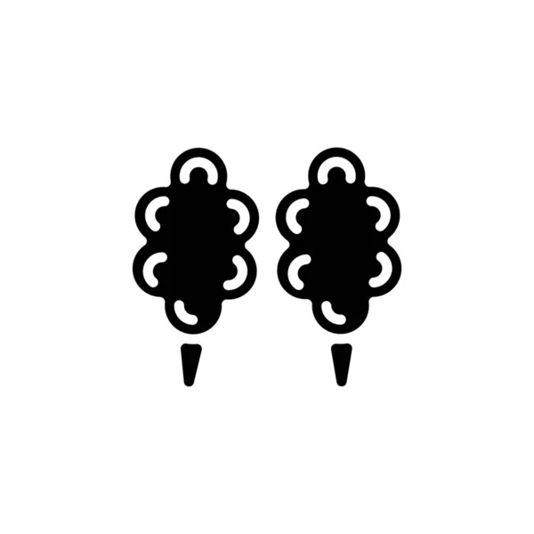 Bomull Godis Ikonen Vektor Logotyp — Stock vektor