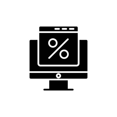 Çevrimiçi İndirim simgesi vektörü. Logotype