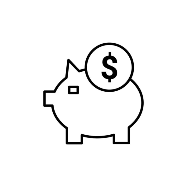 Icona Della Money Bank Nel Vettore Logotipo — Vettoriale Stock