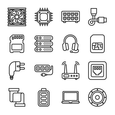 Bilgisayar Donanımı Ana Hattı Simgeleri - Vuruldu, Vektörler