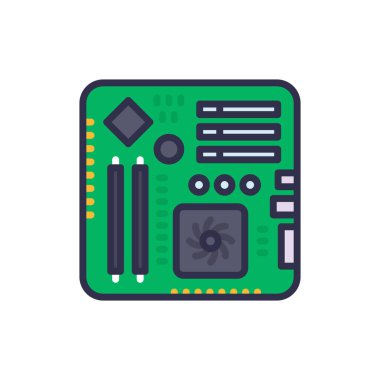 Ana kart simgesi vektörde. Logotype;