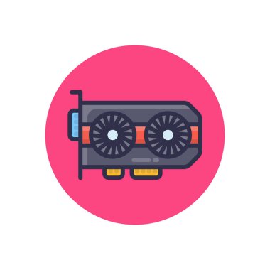 Vektör olarak Grafik Kartı simgesi. Logotype;