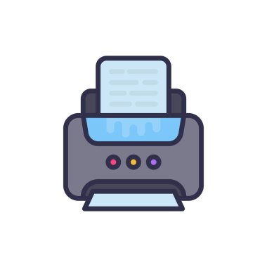 Vektör olarak yazıcı simgesi. Logotype;
