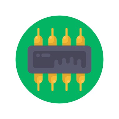 Bütünleşik devre simgesi vektörde. Logotype;