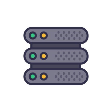 Vektör olarak sunucu simgesi. Logotype;