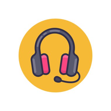 Vektör olarak kulaklık simgesi. Logotype;