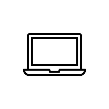 Dizüstü bilgisayar simgesi vektörde. Logotype;