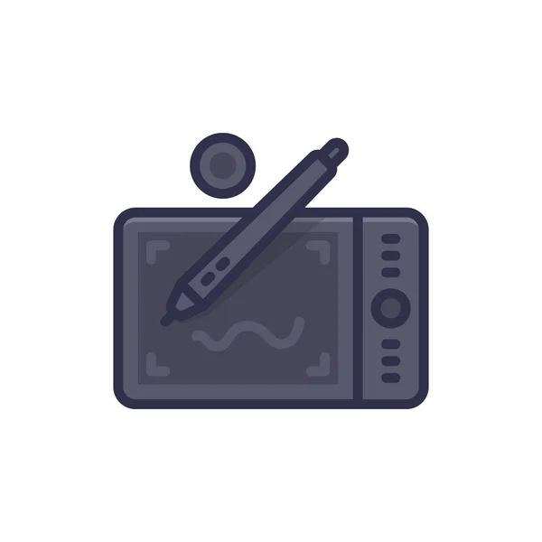 Pen Tablet Icono Vector Logotipo — Archivo Imágenes Vectoriales