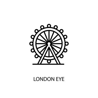 London Eye, London, UK, vektör olarak taslak çizimi. Logotype