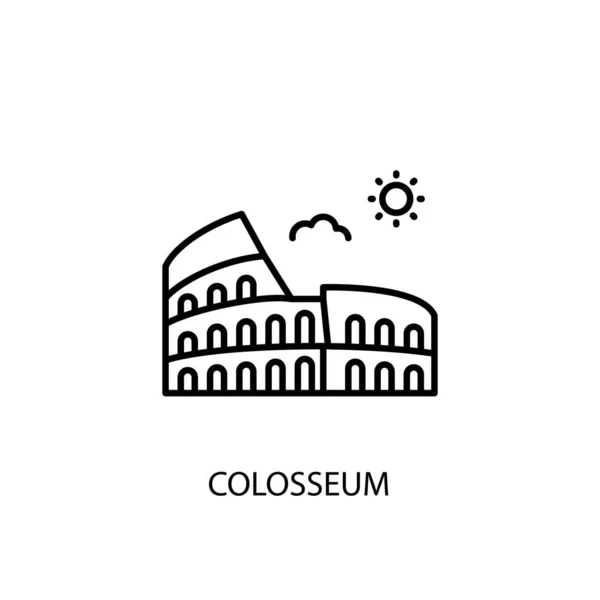 Koloseum Řím Itálie Obrys Ilustrace Vektoru Logotyp — Stockový vektor