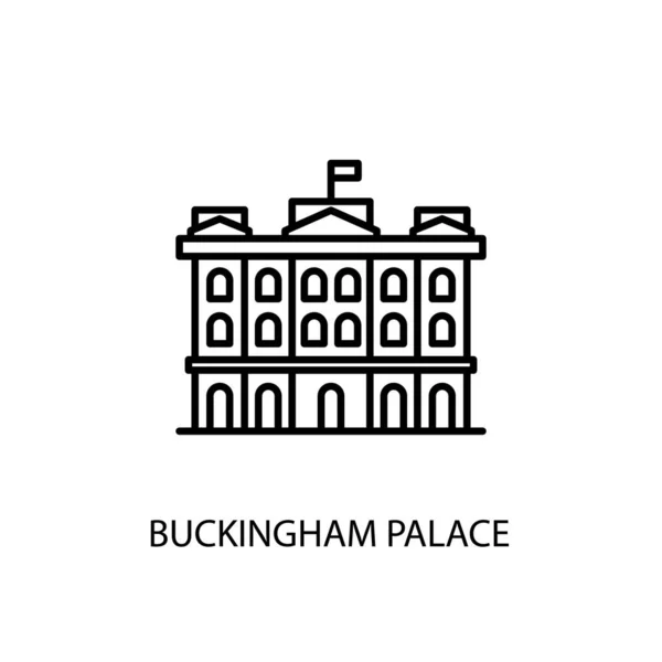 Buckingham Palace London Umrissillustration Vektor Logotyp — Stockvektor