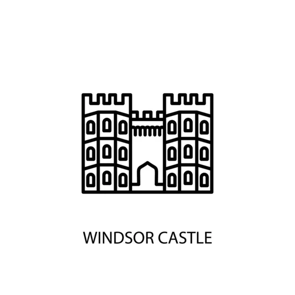 Windsor Castle Berkshire Outline Illustration Vector — 스톡 벡터