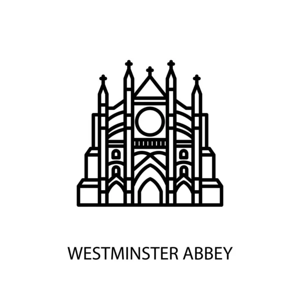 Westminster Abbey Londres Inglaterra Esboço Ilustração Vetor Logotipo — Vetor de Stock