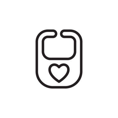 Bebek Bib ikonu vektör olarak. Logotype