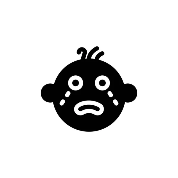 Icône Bébé Pleurs Dans Vecteur Logotype — Image vectorielle